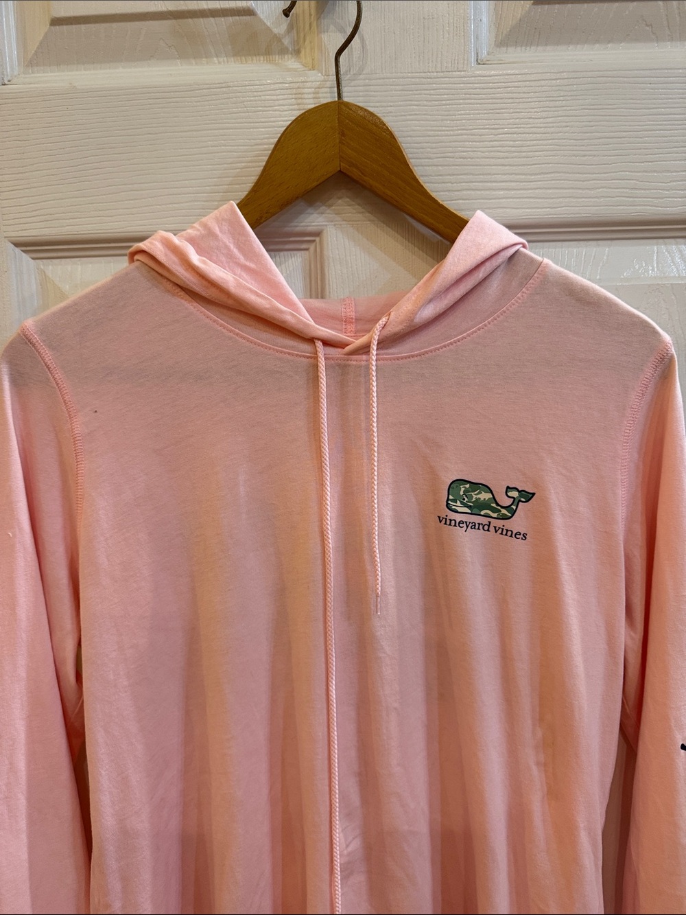Vineyard Vines Pink Hooded Pullover with Camo Whale Logo